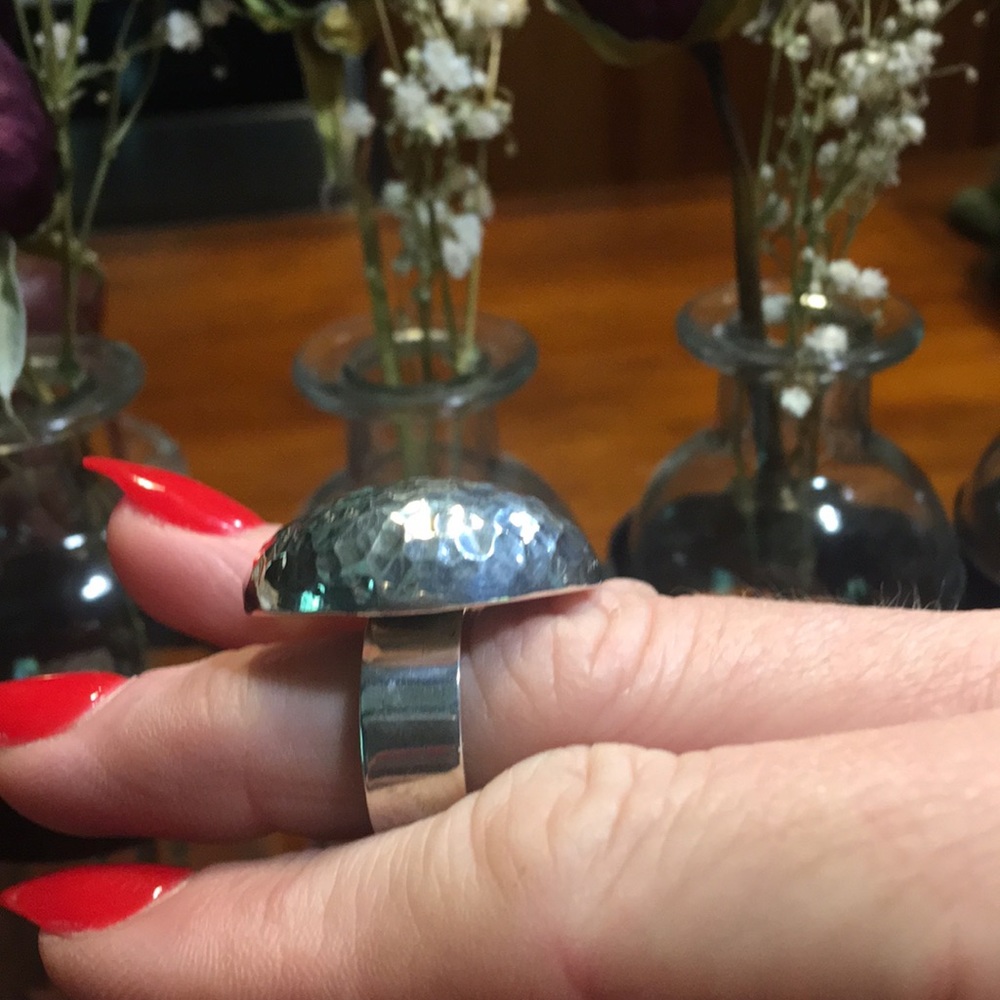 Sterling Silver Hammered Ring - image 2